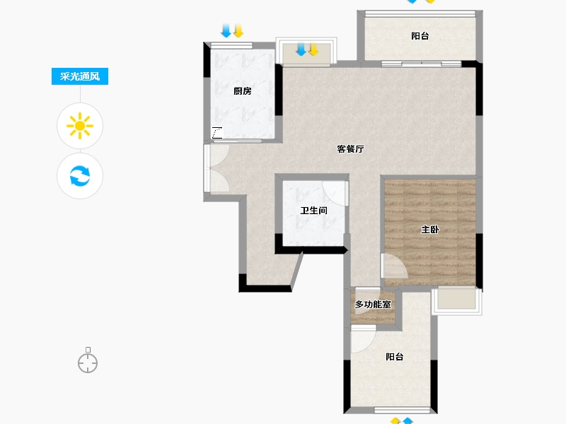 广东省-珠海市-奥园金坭湾-86.00-户型库-采光通风