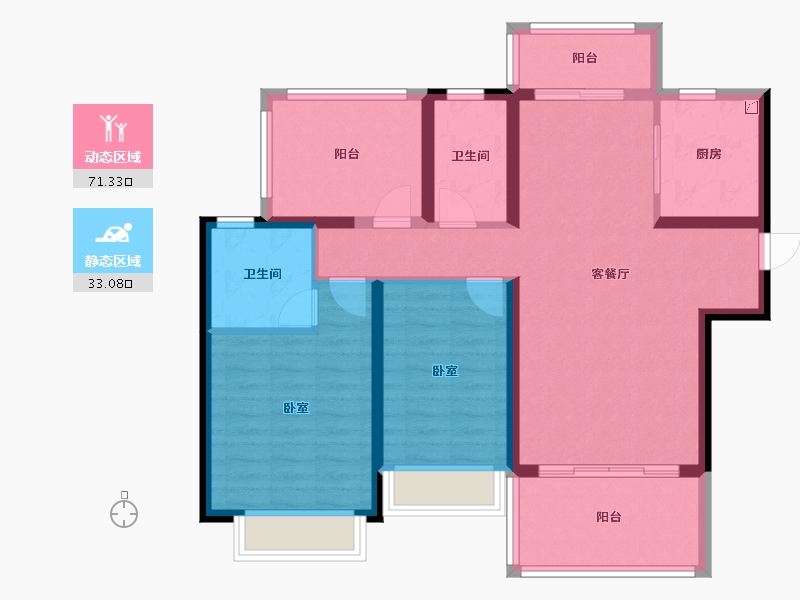 河南省-郑州市-信保·十里樾-92.81-户型库-动静分区