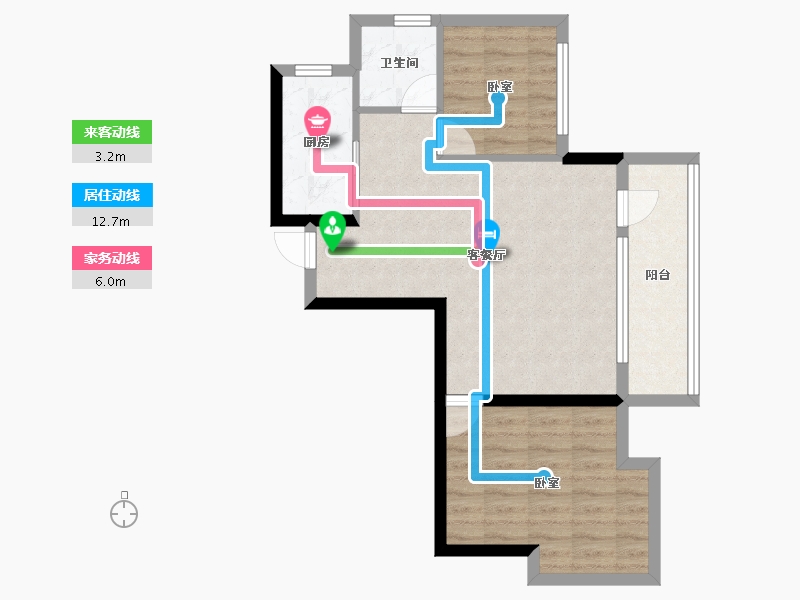 辽宁省-大连市-中铁春风十里-64.17-户型库-动静线