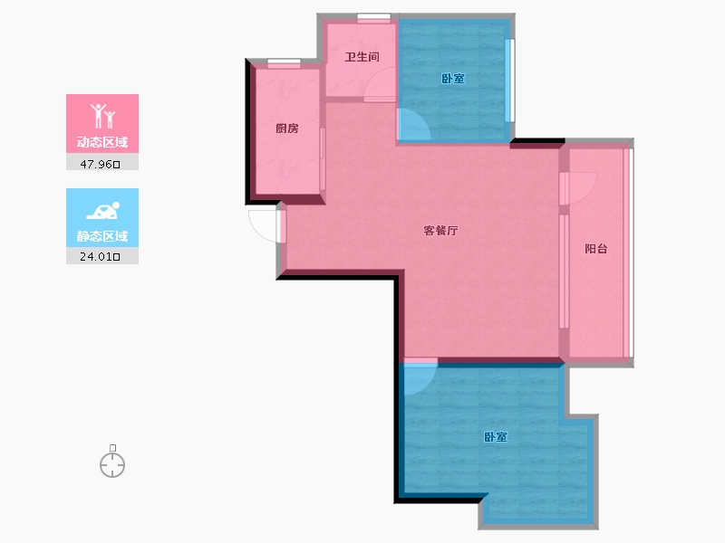 辽宁省-大连市-中铁春风十里-64.17-户型库-动静分区