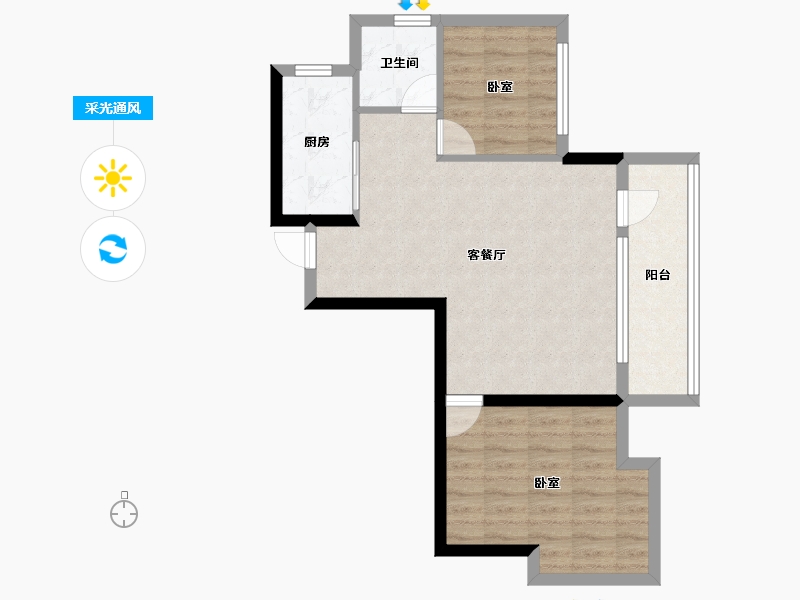 辽宁省-大连市-中铁春风十里-64.17-户型库-采光通风