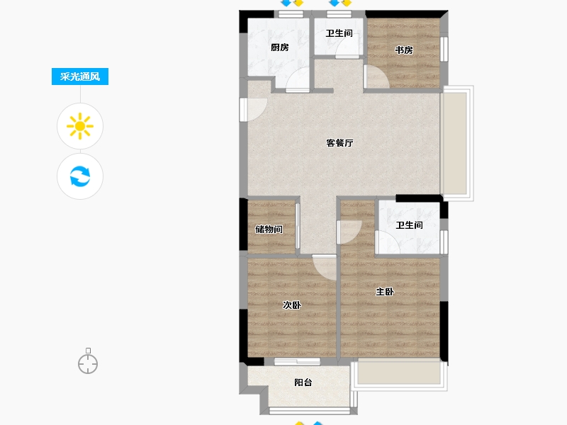 浙江省-嘉兴市-枫尚学府-71.20-户型库-采光通风