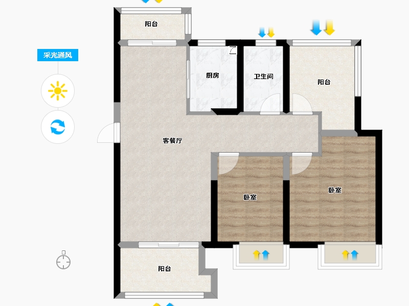 河南省-郑州市-信保·十里樾-78.40-户型库-采光通风