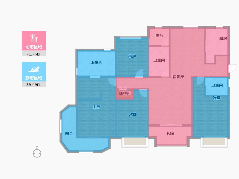 浙江省-嘉兴市-元宝湾-146.30-户型库-动静分区