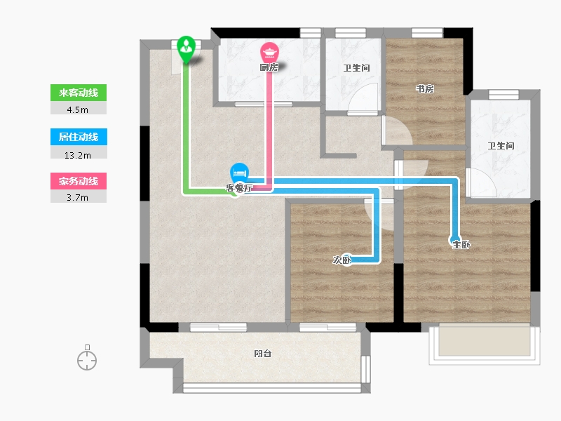 浙江省-嘉兴市-枫尚学府-71.20-户型库-动静线