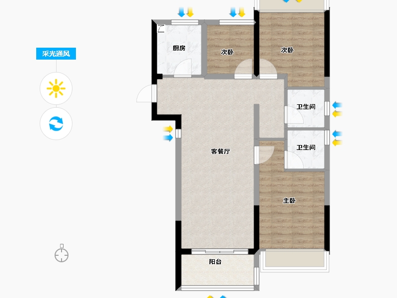 广东省-珠海市-建发悦玺-78.00-户型库-采光通风