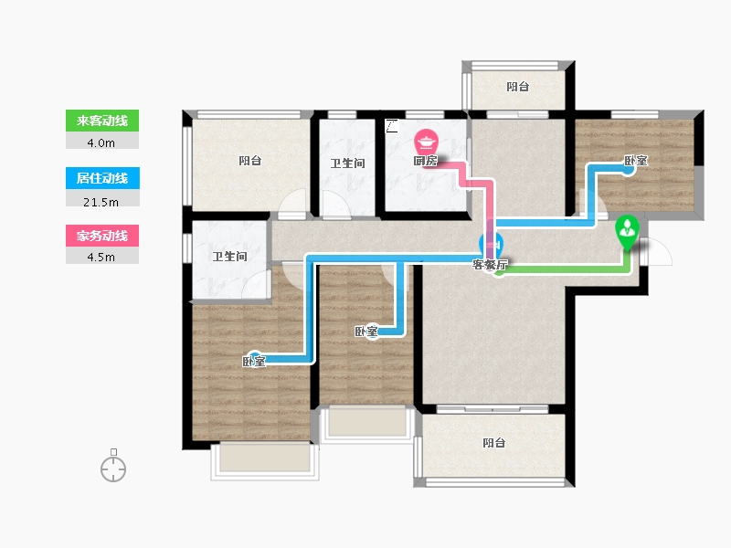 河南省-郑州市-信保·十里樾-102.25-户型库-动静线