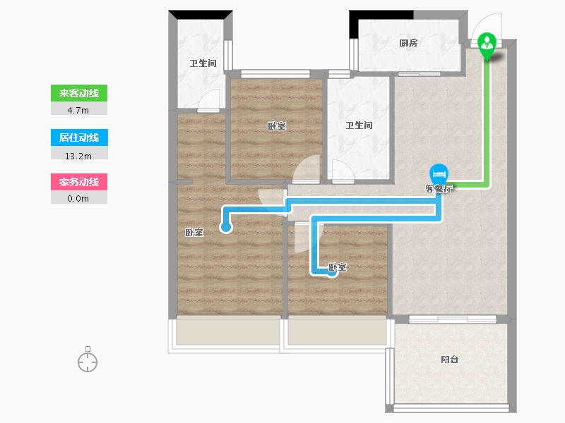 浙江省-嘉兴市-欣隆盛世翰林苑-76.00-户型库-动静线