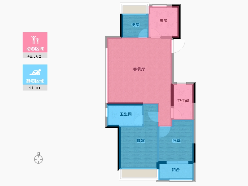 浙江省-嘉兴市-绿城濮园-81.60-户型库-动静分区