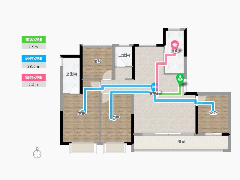 浙江省-嘉兴市-鼎仁东湖里-113.97-户型库-动静线