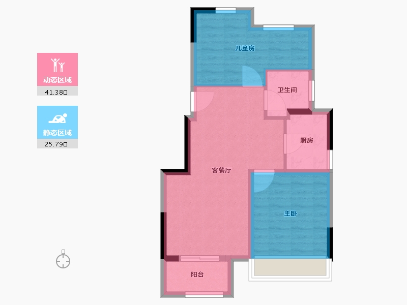 浙江省-嘉兴市-奥园玺悦府-60.00-户型库-动静分区