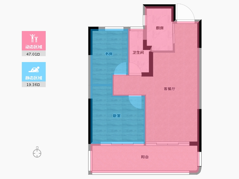 浙江省-嘉兴市-上坤紫金·云尚璟苑-60.02-户型库-动静分区