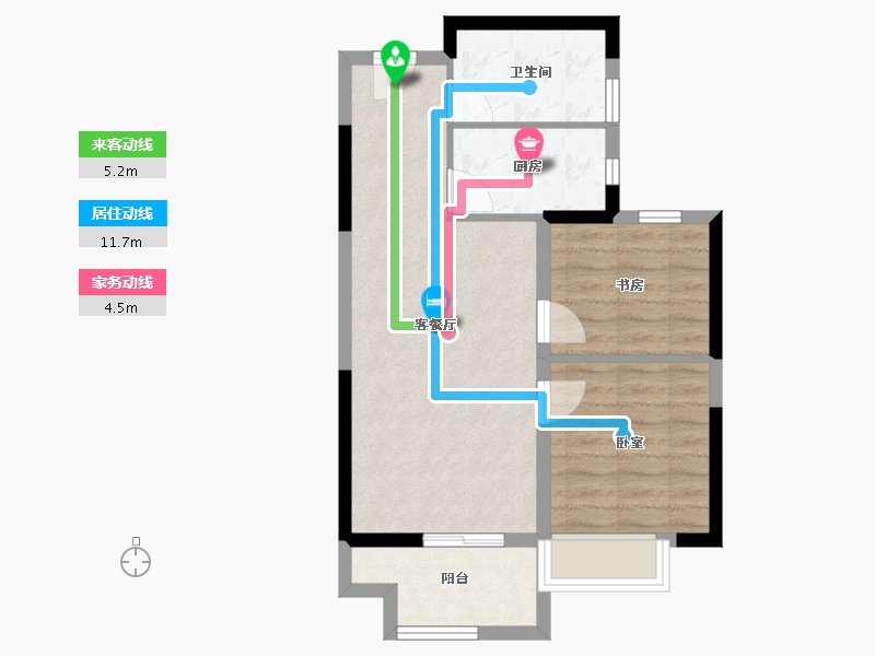 浙江省-嘉兴市-碧桂园·枫境澜庭-56.80-户型库-动静线