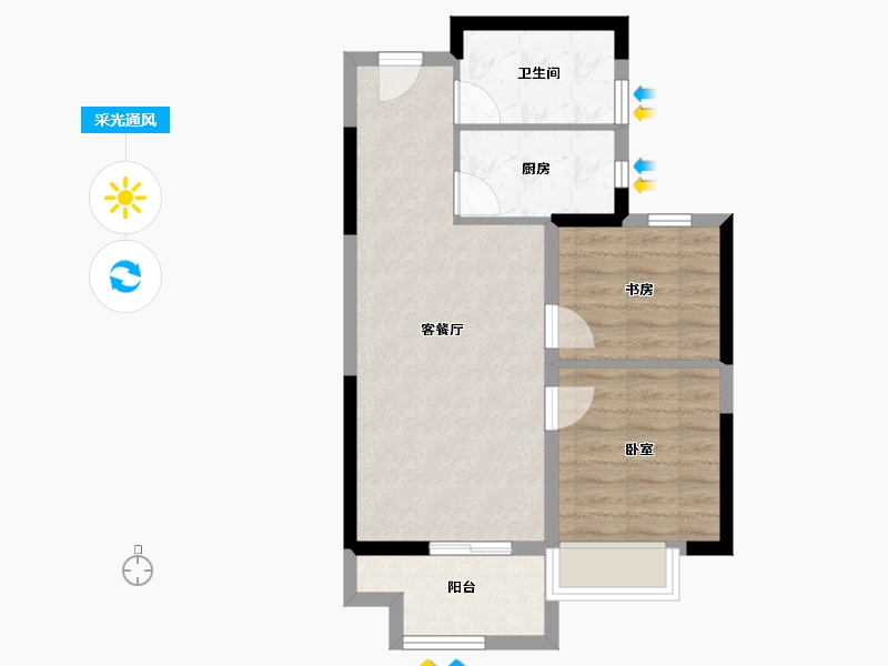 浙江省-嘉兴市-碧桂园·枫境澜庭-56.80-户型库-采光通风