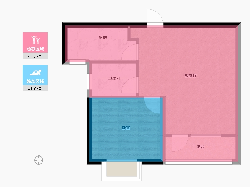 辽宁省-大连市-中铁春风十里-45.84-户型库-动静分区