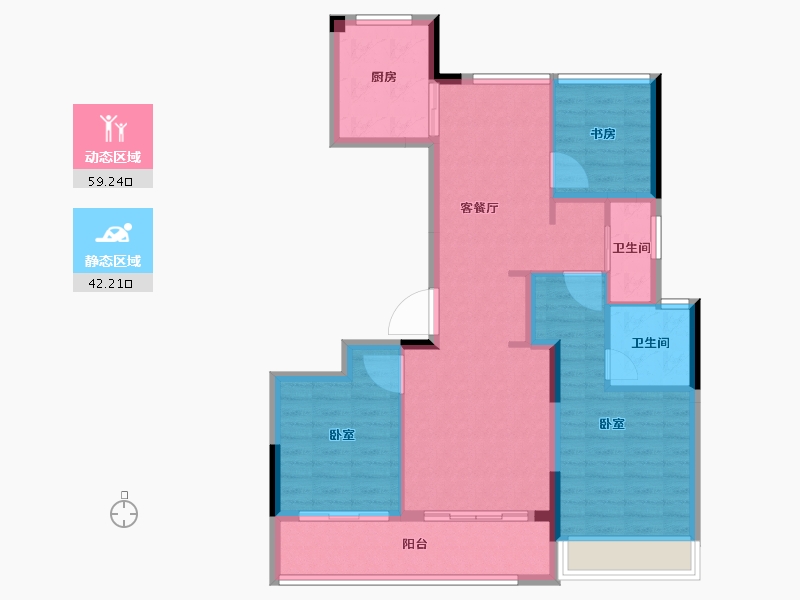 浙江省-嘉兴市-绿城濮园-91.00-户型库-动静分区