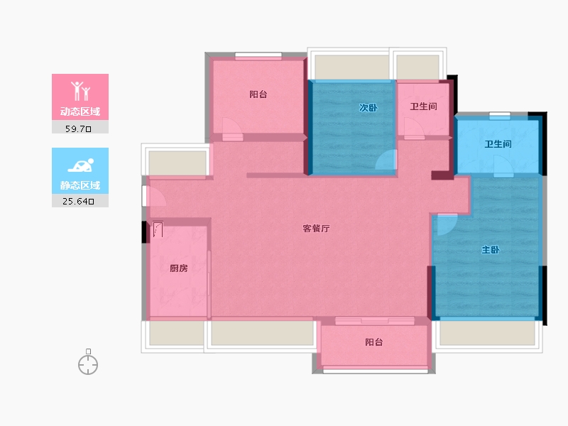 广东省-珠海市-方直西岸-75.99-户型库-动静分区