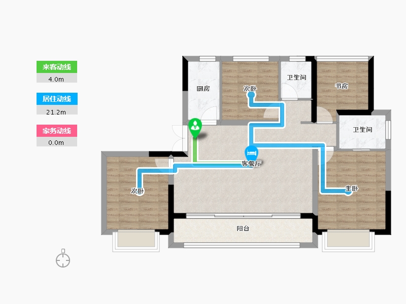 浙江省-嘉兴市-鼎仁东湖里-92.88-户型库-动静线