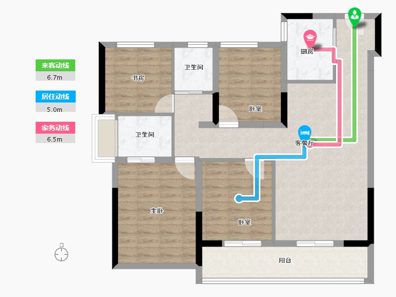 浙江省-嘉兴市-阳光城瑞俊凤临溪岸-100.00-户型库-动静线