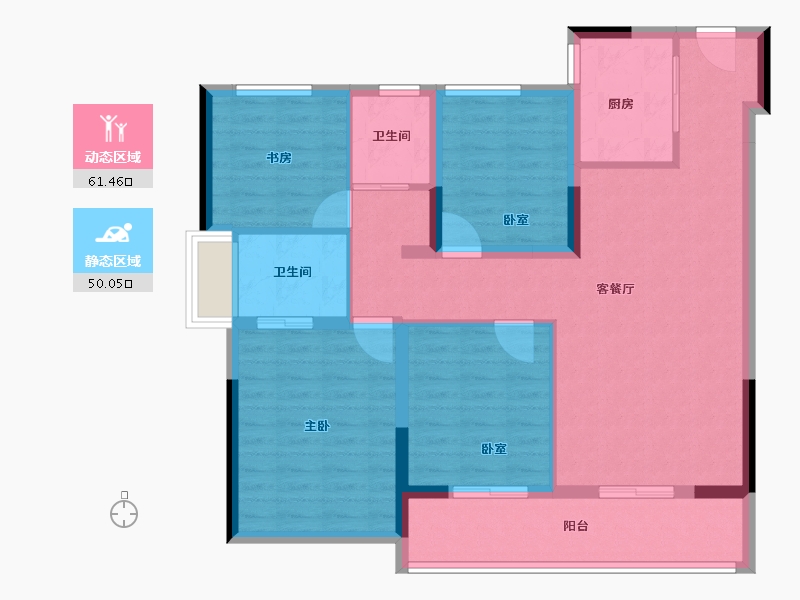 浙江省-嘉兴市-阳光城瑞俊凤临溪岸-100.00-户型库-动静分区