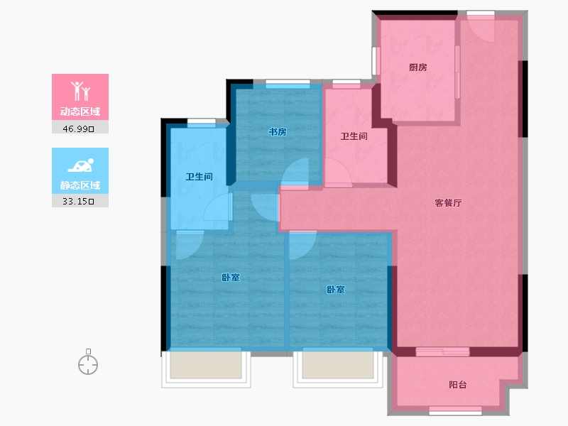 浙江省-嘉兴市-碧桂园·枫境澜庭-71.20-户型库-动静分区