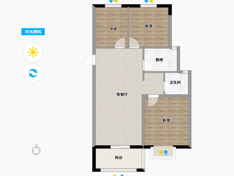 浙江省-嘉兴市-元宝湾-80.80-户型库-采光通风