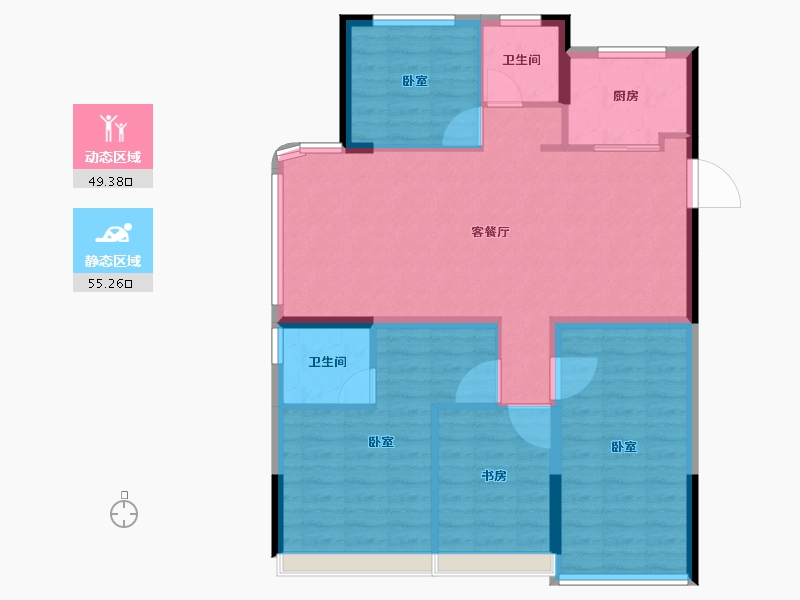 浙江省-嘉兴市-上坤紫金·云尚璟苑-94.96-户型库-动静分区