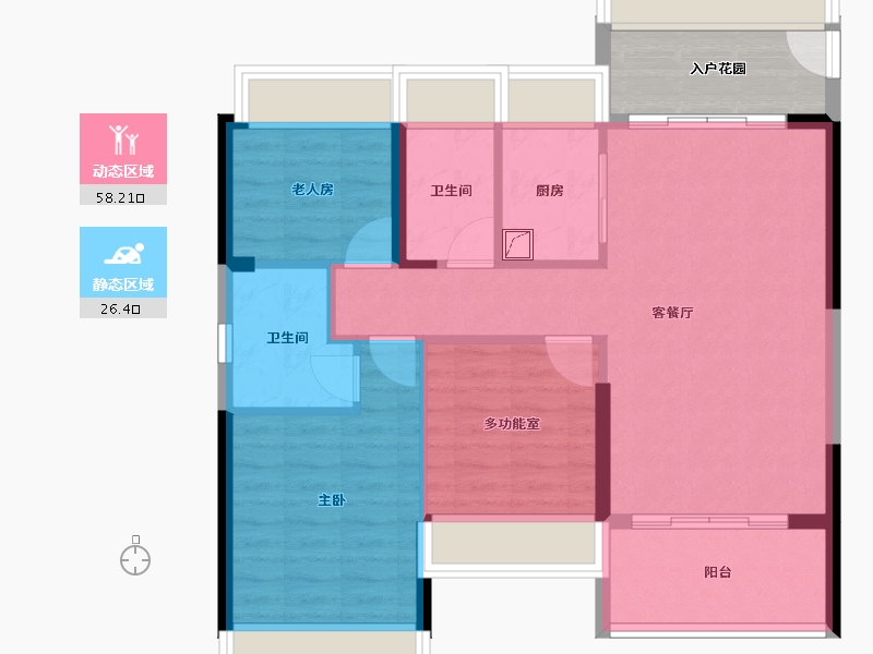 广东省-珠海市-峰泽丽苑-81.99-户型库-动静分区