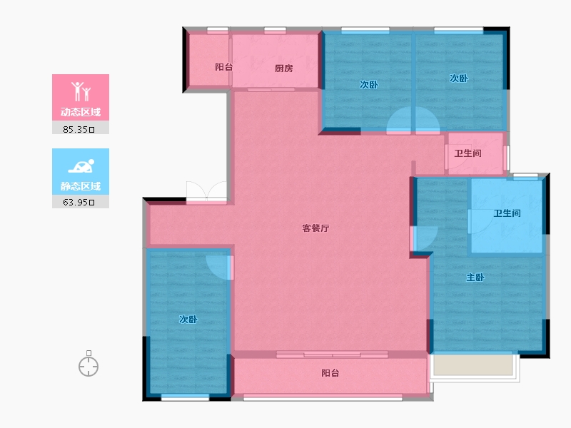 浙江省-嘉兴市-阳光城瑞俊·檀映里-136.00-户型库-动静分区