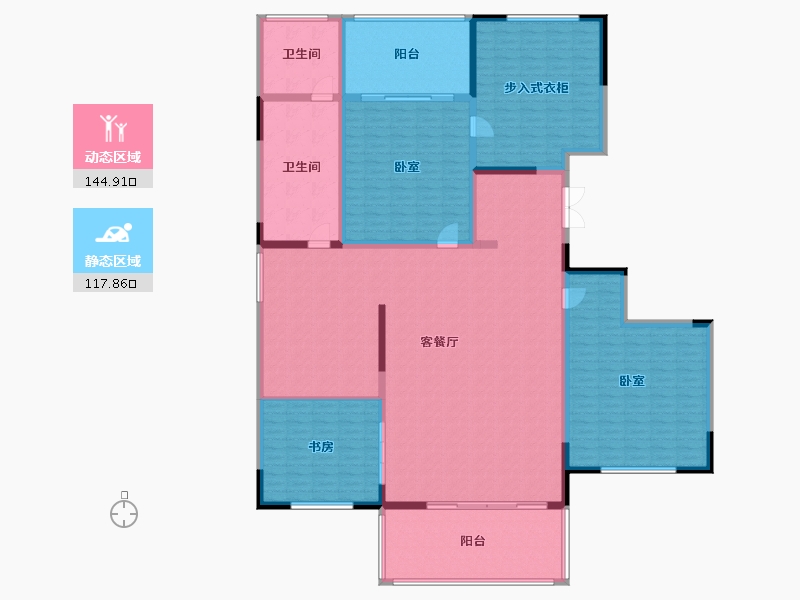 河南省-郑州市-郑东华府·TIVOLI-243.21-户型库-动静分区