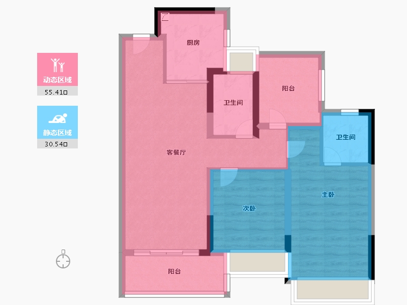 广东省-珠海市-方直西岸-75.99-户型库-动静分区