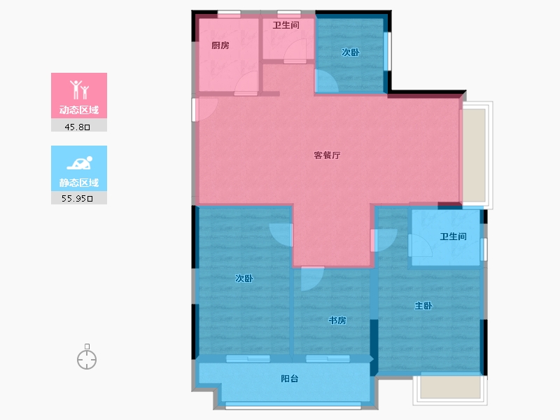 浙江省-嘉兴市-枫尚学府-92.00-户型库-动静分区