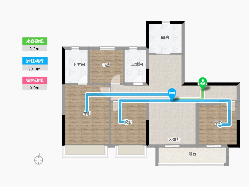 浙江省-嘉兴市-金悦学府-105.86-户型库-动静线