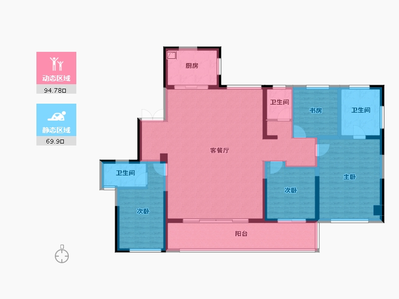 浙江省-嘉兴市-金地·天元鸣望邸-149.01-户型库-动静分区