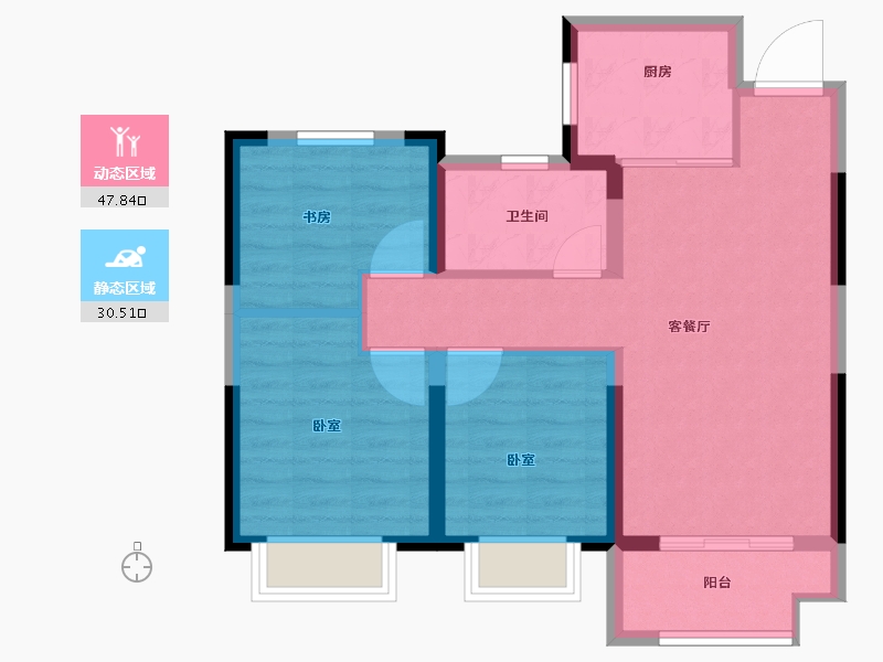 浙江省-嘉兴市-荣安·林语湖院-70.00-户型库-动静分区