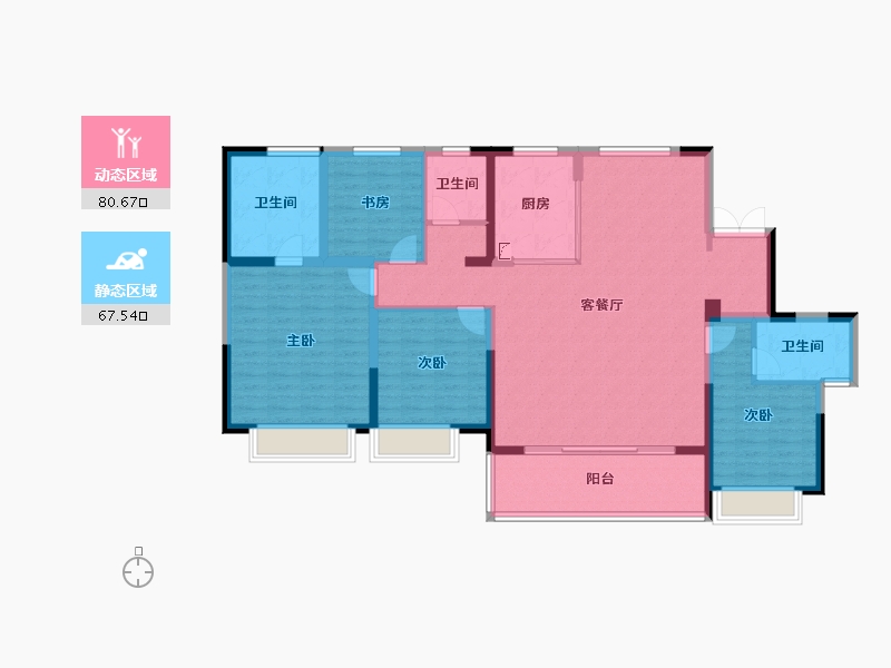 浙江省-嘉兴市-金地·天元鸣望邸-134.01-户型库-动静分区