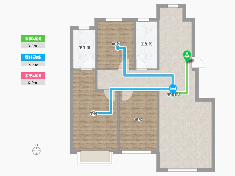 辽宁省-大连市-英伦铭筑-88.78-户型库-动静线