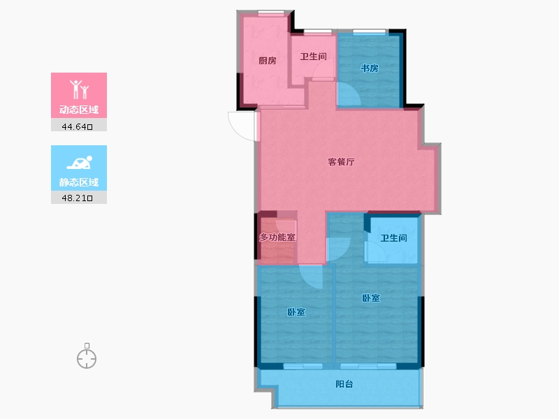 浙江省-嘉兴市-荣安·林语湖院-84.00-户型库-动静分区