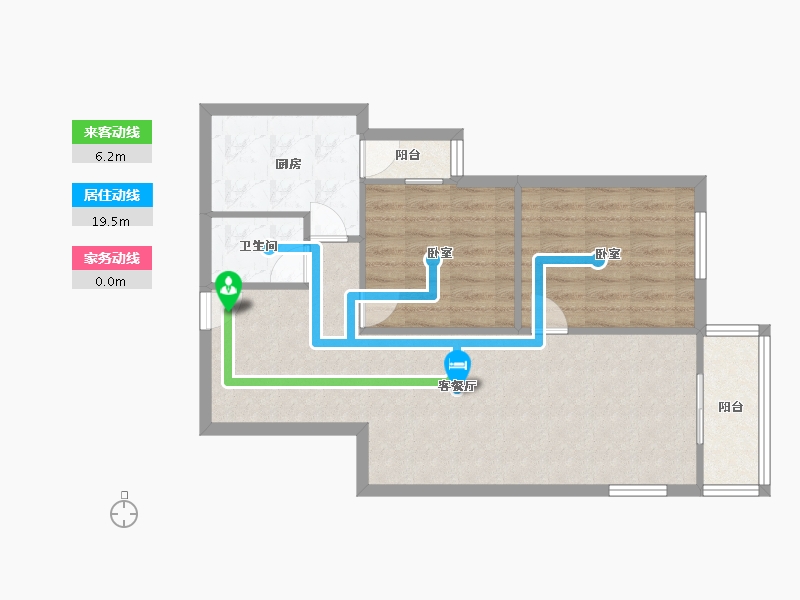 北京-北京市-甜水园东里-64.00-户型库-动静线