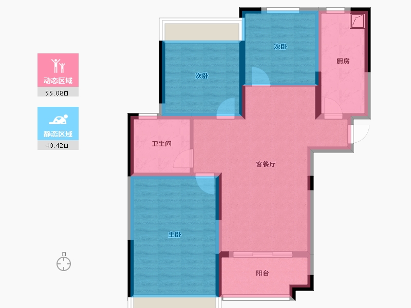 安徽省-淮北市-翡翠岛-84.91-户型库-动静分区