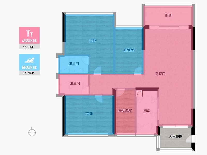 广东省-珠海市-五洲富山园-72.00-户型库-动静分区