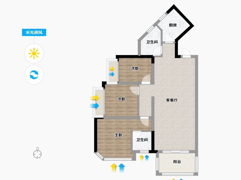 广东省-汕头市-江南梅湾-82.00-户型库-采光通风