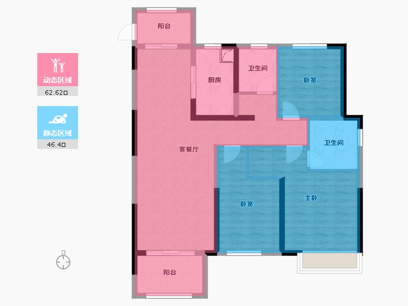 河南省-郑州市-正商兰庭华府-96.35-户型库-动静分区