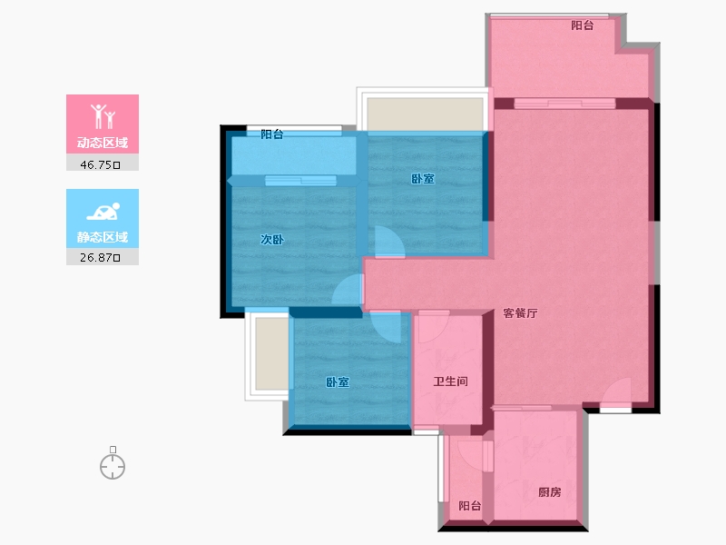 海南省-海口市-锦顺名居-65.00-户型库-动静分区