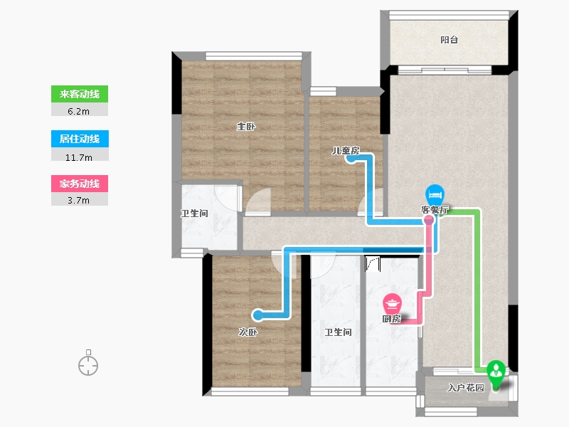 广东省-珠海市-五洲富山园-73.00-户型库-动静线