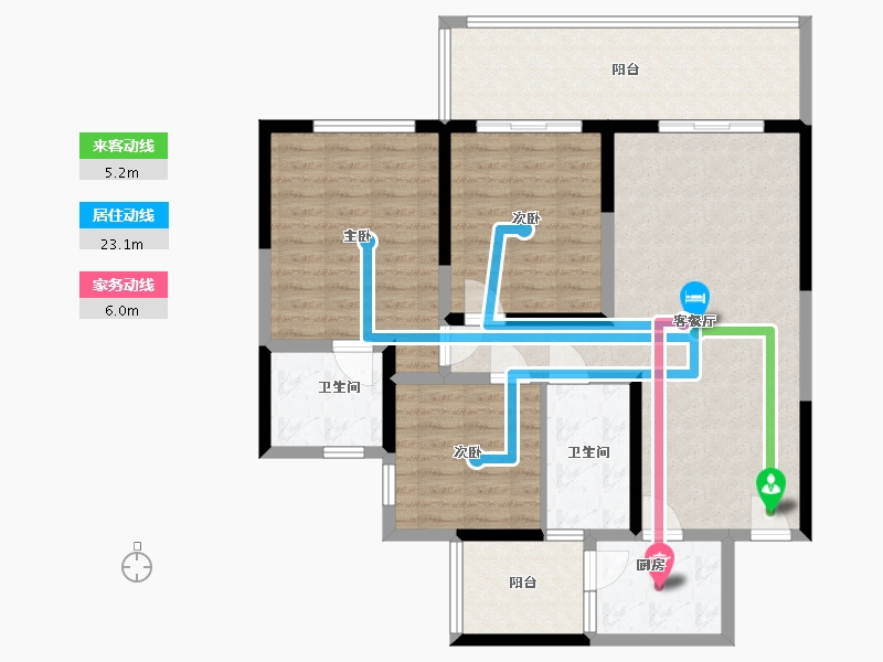 四川省-凉山彝族自治州-金色夏威夷-107.00-户型库-动静线