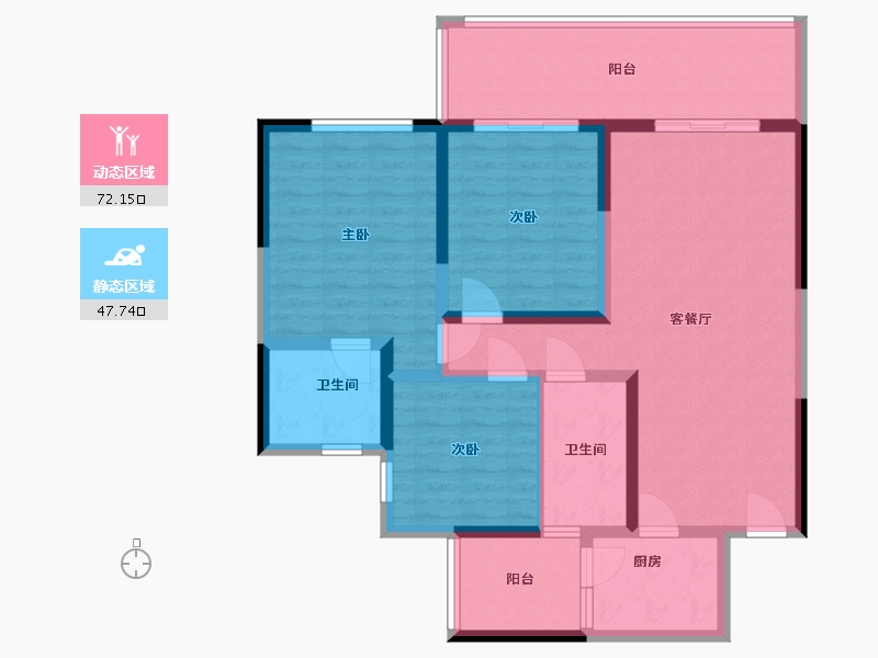 四川省-凉山彝族自治州-金色夏威夷-107.00-户型库-动静分区