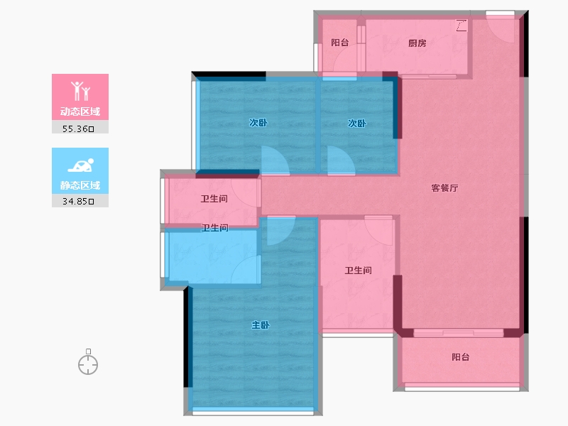 广东省-珠海市-五洲富山园-80.30-户型库-动静分区