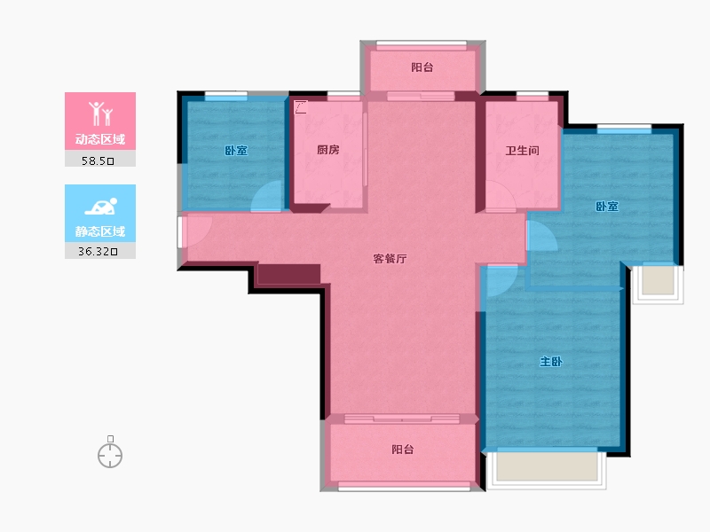 河南省-郑州市-信保·十里樾-84.00-户型库-动静分区