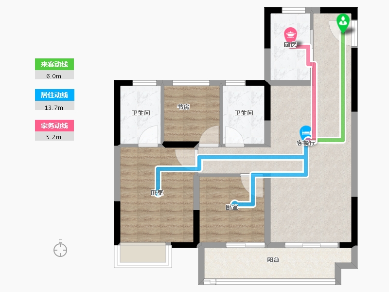 浙江省-嘉兴市-荣安·林语湖院-80.00-户型库-动静线